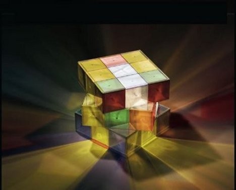 Лампа в виде кубика Рубика