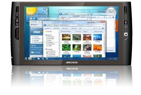Tablet PC Archos 9, работающий под Windows 7