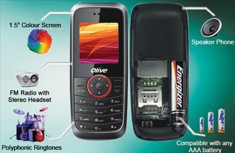 Телефон на батарейках Olive FrvrOn V-G2300