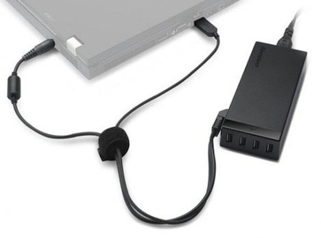 Ноутбучный зарядник со встроенным USB-хабом