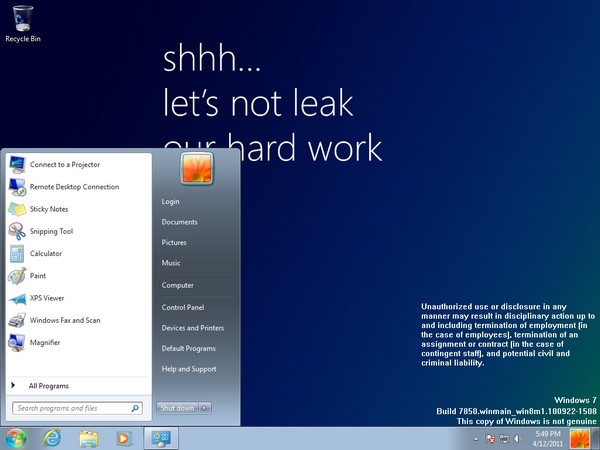 Ранняя «бета» Windows 8 утекла в Сеть