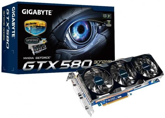 Gigabyte готовит GeForce GTX 580 с 3 ГБ видеопамяти