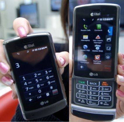 LG выпускает новый телефон с сенсорным экраном