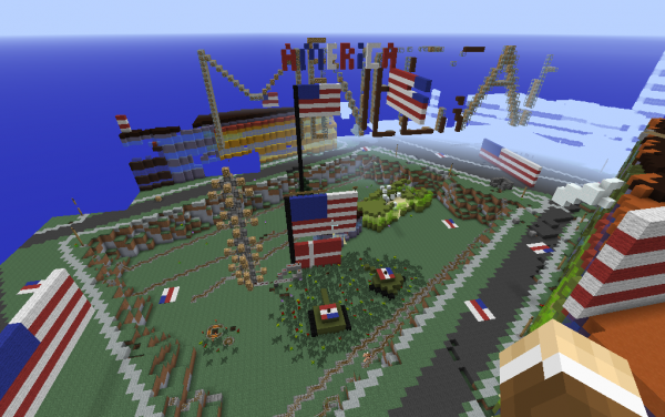 Игроки Minecraft «взорвали» Данию и установили на руинах американский флаг