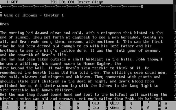 Автор литературного первоисточника «Игры престолов» до сих пор работает под MS-DOS-ом