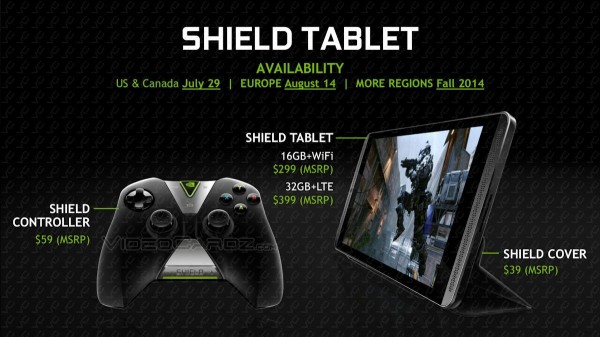 Стали известны характеристики игрового планшета Shield Tablet