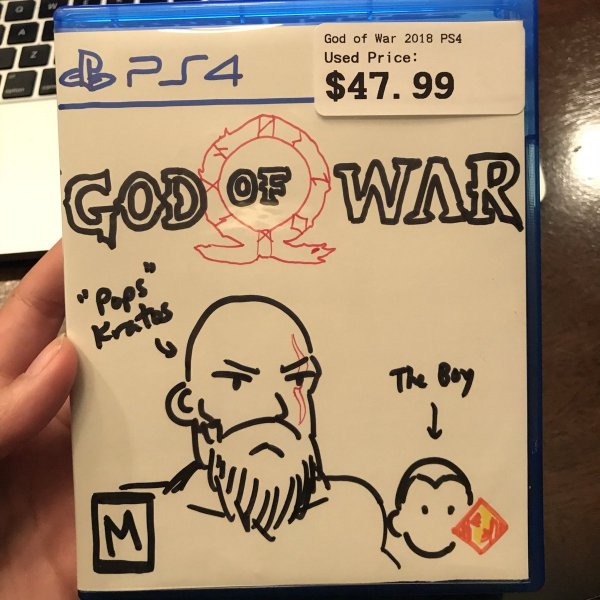 В американском магазине продают God of War с нарисованной от руки обложкой
